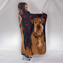 Load image into Gallery viewer, Amazing Airedale Terrier floral Print Hooded Blanket-Free Shipping