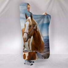 Load image into Gallery viewer, Amazing American Paint Horse Print Hooded Blanket-Free Shipping