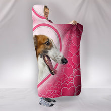 Load image into Gallery viewer, Borzoi Dog Love heart Print Hooded Blanket-Free Shipping