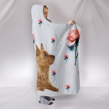 Load image into Gallery viewer, Australian Terrier With Rose Print Hooded Blanket-Free Shipping