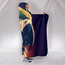 Load image into Gallery viewer, Blue And Yellow Macaw Parrot Vector Art Print Hooded Blanket-Free Shipping