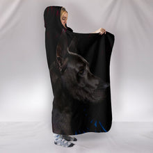 Load image into Gallery viewer, Black Great Dane Dog Art Print Hooded Blanket-Free Shipping