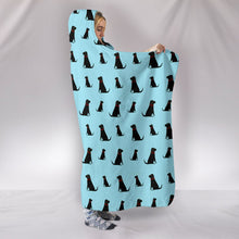 Load image into Gallery viewer, Black Labrador Dog Pattern Print Hooded Blanket-Free Shipping