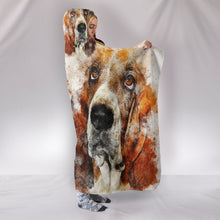 Load image into Gallery viewer, Basset Hound Dog Art Print Hooded Blanket-Free Shipping
