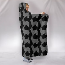 Load image into Gallery viewer, Australian Terrier Dog Black Pattern Print Hooded Blanket-Free Shipping