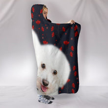 Load image into Gallery viewer, Bichon Frise Floral Print Hooded Blanket-Free Shipping
