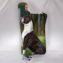 Load image into Gallery viewer, Boston Terrier Dog Art Print Hooded Blanket-Free Shipping