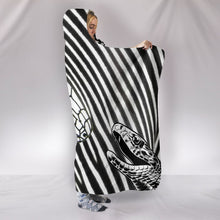 Load image into Gallery viewer, Black &amp; White Snake Print Hooded Blanket-Free Shipping