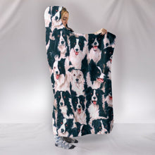 Load image into Gallery viewer, Border Collie Dog In Lots Print Hooded Blanket-Free Shipping