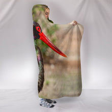 Load image into Gallery viewer, Black Stork Bird Print Hooded Blanket-Free Shipping