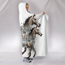 Load image into Gallery viewer, American Quarter Horse Art Print Hooded Blanket-Free Shipping