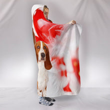 Load image into Gallery viewer, Basset Hound On Red Print Hooded Blanket-Free Shipping
