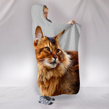Load image into Gallery viewer, Beautiful Somali Cat Print Hooded Blanket-Free Shipping