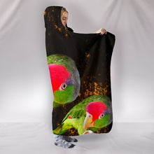Load image into Gallery viewer, Amazon Red Headed Parrot Print Hooded Blanket-Free Shipping