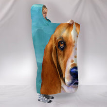 Load image into Gallery viewer, Basset Hound Dog Art Print Limited Edition Hooded Blanket-Free Shipping
