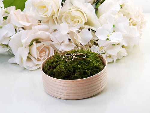 'Ring Cushion' Wooden Box With Moss